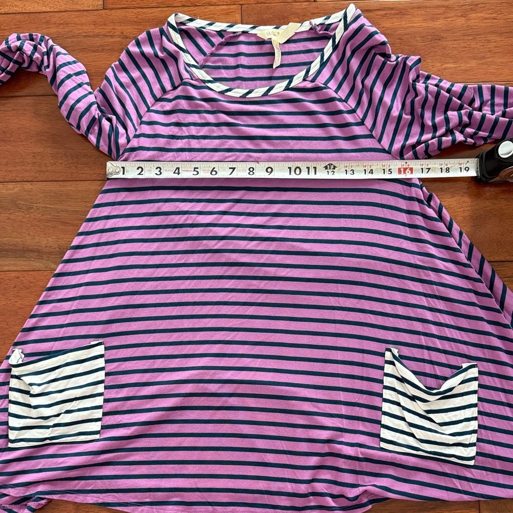Matilda Jane Striped Purple and Blue Tunic Top SZ Small 95% Modal - Picture 7 of 8